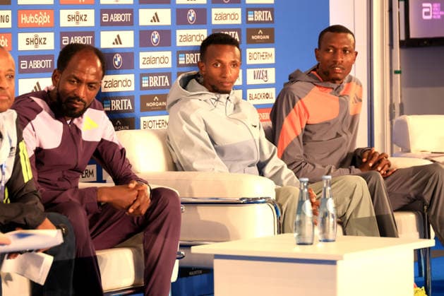 September 25, 2026, Track and Field, GER DEU, Berlin, Germany, Berlin Marathon Press Conference, Top runners Adola Guye (ETH), Geay Gabriel (TAN), Berega Selemon (ETH), nordphoto GmbH, Engler, Berlin, Berlin, Germany Copyright: xNordphotox xEnglerx