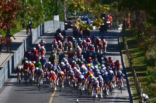 UCI 2026 Road World Championship, WM, Weltmeisterschaft Montreal 25 09 2026 MONTREAL, CANADA - SEPTEMBER 25 : illustration picture peloton during the Men U23 cycling road race of the 2026 UCI Road World Championships 93th edition an UCI World Championships cycling race of 174.2 km with start in Montreal and finish in Montreal on September 25, 2026 in Montreal, Canada, 25 09 2026 Montreal Canada  Copyright: xPeterxDexVoechtx