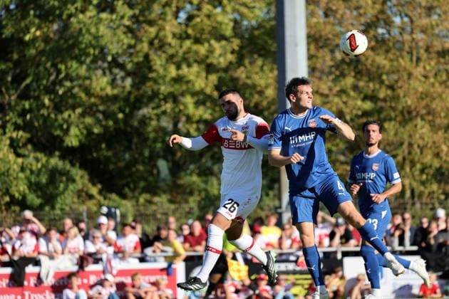 September 25, 2026 VfB Stuttgart vs. 1 FC Heidenheim Germany, Weinstadt, September 25, 2026, Soccer, Bundesliga, 2026–2027 season, Friendly match, VfB Stuttgart vs. 1. FC Heidenheim, Deniz Undav (VfB Stuttgart), Tim Siersleben (1. FC Heidenheim)