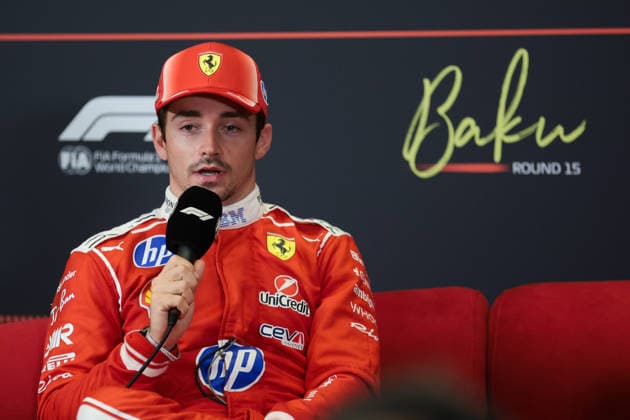 F1 - AZERBAIJAIN GRAND PRIX 2026 LECLERC Charles (mco), Scuderia Ferrari SF-26, portrait press conference, PK, Pressekonferenz during the 2026 Formula 1 Azerbaijan Grand Prix, 15th round of the 2026 Formula One World Championship, WM, Weltmeisterschaft from September 24 to 26, 2026 on the Baku City Circuit, in Baku, Azerbaijan - BakuAzerbaijan  Copyright: xEricxAlonsox