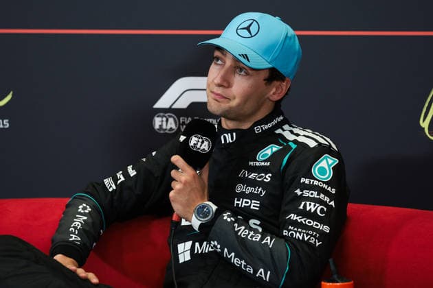 F1 - AZERBAIJAIN GRAND PRIX 2026 RUSSELL George (gbr), Mercedes AMG F1 Team W17, portrait press conference, PK, Pressekonferenz during the 2026 Formula 1 Azerbaijan Grand Prix, 15th round of the 2026 Formula One World Championship, WM, Weltmeisterschaft from September 24 to 26, 2026 on the Baku City Circuit, in Baku, Azerbaijan - BakuAzerbaijan  Copyright: xEricxAlonsox