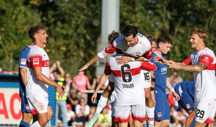 September 25, 2026 VfB Stuttgart 1 FC Heidenheim Germany, Weinstadt, September 25, 2026, Soccer, Bundesliga, 2026–2027 season, Friendly match, VfB Stuttgart vs. FC Heidenheim, Atakan Karazor, VfB Stuttgart, celebration, goal, 1–0, Karazor