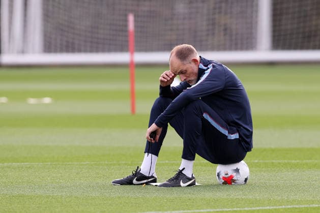 Thomas Tuchel manager of England during training at Tottenham Hotspur Training Ground, Enfield. Picture date: 25th September 2026. Picture credit should read: David Klein Sportimage EDITORIAL USE ONLY. No use with unauthorised audio, video, data, fixture lists, club league logos or live services. Online in-match use limited to 120 images, no video emulation. No use in betting, games or single club league player publications. SPI_02_DK_England_Training SPI-5046-0002