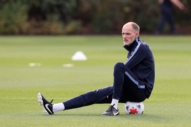 Thomas Tuchel manager of England during training at Tottenham Hotspur Training Ground, Enfield. Picture date: 25th September 2026. Picture credit should read: David Klein Sportimage EDITORIAL USE ONLY. No use with unauthorised audio, video, data, fixture lists, club league logos or live services. Online in-match use limited to 120 images, no video emulation. No use in betting, games or single club league player publications. SPI_03_DK_England_Training SPI-5046-0003