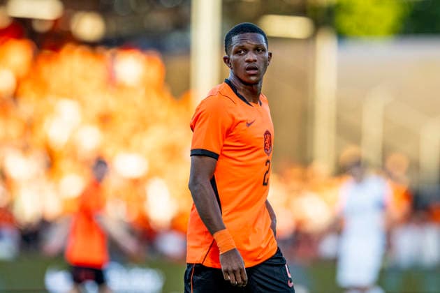 DEVENTER, Netherlands: Defender Givairo Read during the UEFA European Championship qualifying match between Jong Nederland and Jong Norway at De Adelaarshorst on September 25, 2026, in Deventer, Netherlands. Photo by DeFodi Images