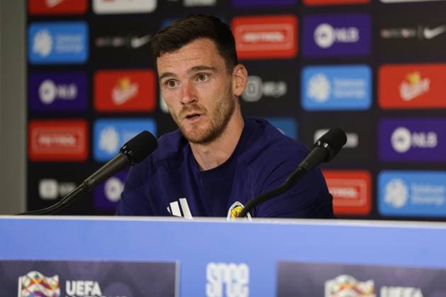 Andy Robertson during the Scotland Team press conference, PK, Pressekonferenz Scotland Team Press Conference, International Football, Stadion Stozice, Ljubljana - 25 Sep 2026Ljubljana Stadion Stozice Slovenia  Copyright: xNikxModer Shutterstockx 17168636x
