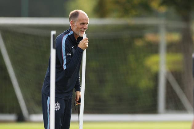 England MD-1 Training, Nations League Thomas Tuchel, smiles Manager of England during the England MD-1 training session ahead of the 2026 27 UEFA Nations League Group A3 match vs Spain, Tottenham Hotspur Training Ground, Enfield, England on 25 September 2026 Credit: Tiego Grenho Every Second Media Editorial use only. All images are copyright Every Second Media Limited. No images may be reproduced without prior permission. Copyright: xIMAGO EveryxSecondxMediax ESM-2188-0032 TiegoxGrenhox xEveryxSecondxMediax