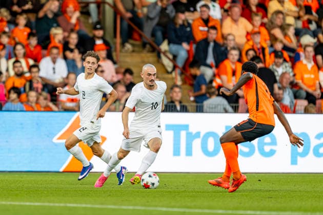 DEVENTER Norway forward Marius Broholm during the UEFA European Championship qualifying match between Jong Nederland and Jong Norway at De Adelaarshorst on September 25, 2026, in Deventer, Netherlands. Photo by DeFodi Images
