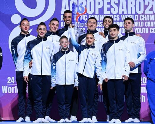 OTHER - Gymnastics - 30th Acrobatic Gymnastics World Championships Photo by IPA ABACAPRESS.COM88963900 - WChSeniorAcro photographed at the Vitifrigo Arena in Pesaro on September 25, 2026, by FTomasi during the 30th Acrobatic Gymnastics World Championships, Gymnastics in Pesaro, Italy, September 25, 2026 Pesaro Italy  Copyright: xIPAxSport ABACAx