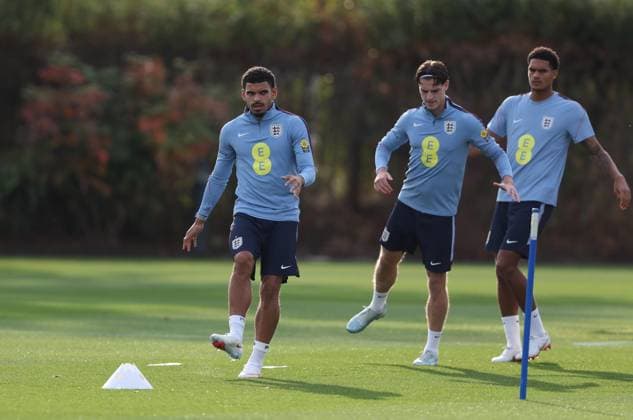 UEFA Nations League - England Training Session LONDON, ENGLAND, SEPTEMBER 25: Morgan Gibbs-White of England national team, Nationalteam during The England training session at Tottenham Hotspur Training Ground, London on September 25 ahead of The UEFA Nations League Group Stage match in Group C3 between England v Spain at Wembley Stadium, London, England, on September 25. (Photo by Daniel Weir) London Tottenham Hotspur Training Ground England Copyright: xDanielxWeir SportsxPressxPhotox Sportspressphoto_SPR239302