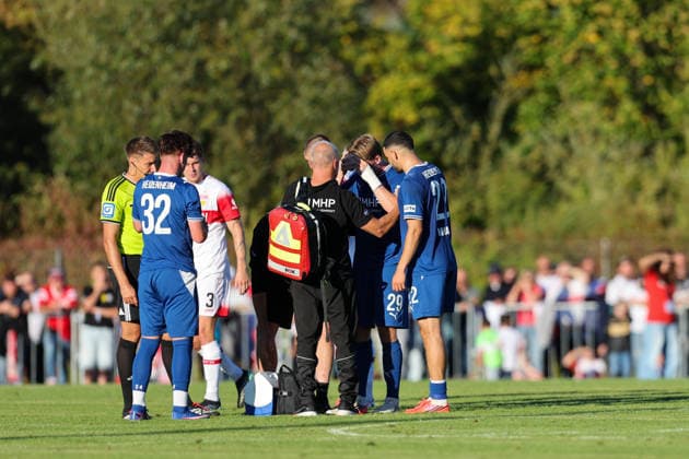 Mikkel Kaufmann, 1 FC Heidenheim 1846 e.V., 29, had to be substituted due to injury; GER, VfB Stuttgart vs. 1 FC Heidenheim 1846, soccer, friendly match, 2026–2027 season, September 25, 2026, GER, VfB Stuttgart vs. 1 FC Heidenheim 1846, Soccer, Friendly Match, 2026–2027 Season, September 25, 2026, Beutelsbach Copyright: xEibner-Pressefoto SoerenxHerwegx EP_SHG