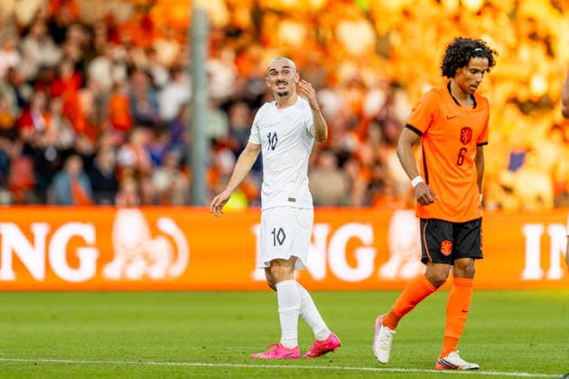 DEVENTER Norway forward Marius Broholm during the UEFA European Championship qualifying match between Jong Nederland and Jong Norway at De Adelaarshorst on September 25, 2026, in Deventer, the Netherlands. Photo by DeFodi Images