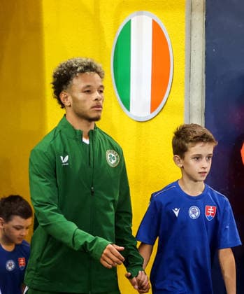 2027 UEFA Under 21 European Qualifier, Kosicka Futbalova Arena, Kosice, Slovakia 25 9 2026 Slovakia vs Republic of Ireland Ireland™s Trent Kone-Doherty takes to the pitch before the game Trent Kone-Doherty takes to the pitch before the game 25 9 2026  Copyright: xAleksandarxDjorovicx AS4A2923