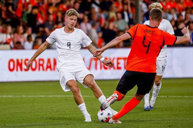 DEVENTER - Sindre Walle Egeli of Norway U21, U 21 battles for possession with Dies Janse of the Netherlands U21 during the European Championship, EM, Europameisterschaft Qualifier (Under 21) match between the Netherlands U21 and Norway U21 at De Adelaarshorst on 25 September 2026 in Deventer, the Netherlands. WART BRINKERHOF ANP Europees Kampioenschap (Onder 21) 2026 27 xVIxANPxSportx xMarcelxterxBalsxIVx 570119029 originalFilename: 570119029.jpg