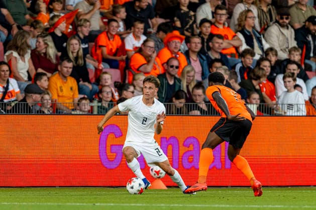 DEVENTER: Norway defender Oliver Braude during the UEFA European Championship qualifying match between Jong Nederland and Jong Norway at De Adelaarshorst on September 25, 2026, in Deventer, the Netherlands. Photo by DeFodi Images