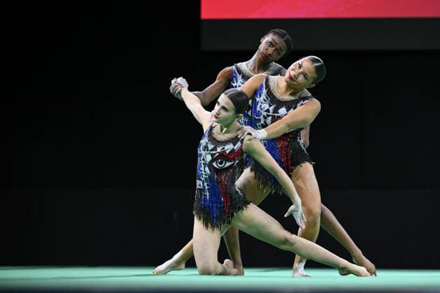 IPA88964794 - AZERRAD, Roni; DEVAUL, Layla; RAWLS-BLODGETT, Aydene (USA) at the 30th World Acrobatic Gymnastics Championships in Pesaro, Italy, September 25, 2026  Copyright: xFilippoxTomasi IPAxSportx xx IPA88964794