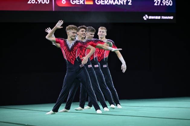 IPA88964803 - GBR men s team (GBR) at the 30th World Acrobatic Gymnastics Championships, held in Pesaro, Italy, on September 25, 2026  Copyright: xFilippoxTomasi IPAxSportx xx IPA88964803