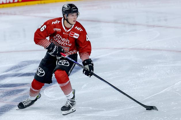 September 25, 2026, Ice Hockey, DEL, Kölner Haie vs. Eisbären Berlin, Matchday 3, 2026–27 Season, Lanxess Arena, Cologne, Kevin Niedenz, Kölner Haie, 46, North Rhine-Westphalia, Germany