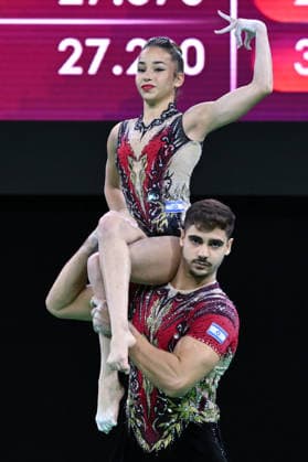 OTHER - Gymnastics - 30th Acrobatic Gymnastics World Championships Photo by IPA ABACAPRESS.COM88964796 - BANUZ Hen TELLER Roni (ISR) during the 30th World Acrobatic Gymnastics Championships, held in Pesaro, Italy, on September 25, 2026 Pesaro Italy  Copyright: xIPAxSport ABACAx