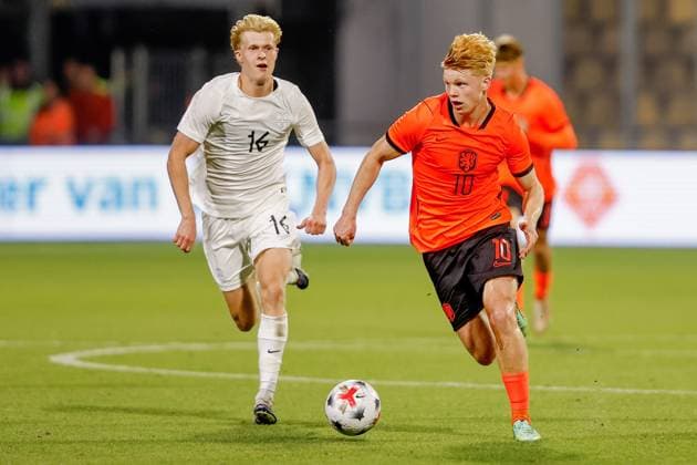 DEVENTER , 25-09-2026 , Stadium De Adelaarshorst , season 2026 2027 , EURO U-21 Qualification football . match between Netherlands U-21 and Norway U-21, Picture shows Netherlands U21, U 21 player Kees Smit Netherlands U21 - Norway U21  x207559489x Copyright: