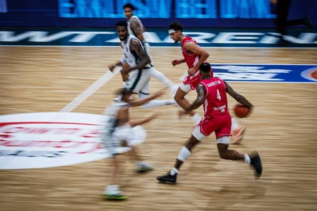 Tylan Birts of Telekom Baskets Bonn goes head-to-head with Jordan Roland of the Gladiators Trier, Ejiofor Onu of the Gladiators Trier, and Justin Simon of the Gladiators Trier; action highlights from the Vet Concept Gladiators Trier vs. Telekom Baskets Bonn game, basketball, easyCredit BBL, Matchday 2, 2026–2027 season, September 25, 2026, Vet Concept Gladiators Trier vs. Telekom Baskets Bonn, Basketball, easyCredit BBL, Matchday 2, 2026–2027 season, September 25, 2026 Copyright: xEibnerxPressefotox EP_ANS