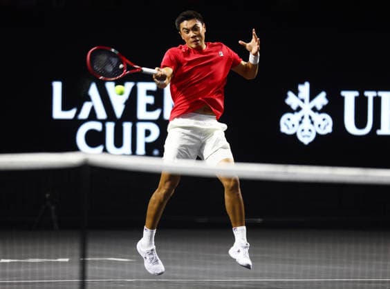 2026 Laver Cup, O2 Arena, London,25 09 2026 Brandon Nakashima (USA) in action during the 2026 Laver Cup against Casper Ruud (NOR) at the O2 Arena, London London O2 Arena London GBR, UK NEWSPAPERS OUT Copyright: xMarkxGreenwoodx