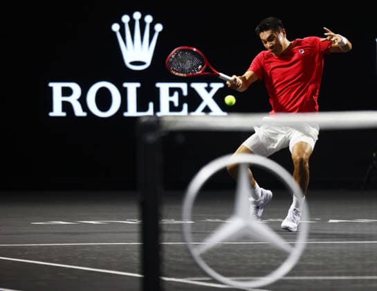 2026 Laver Cup, O2 Arena, London,25 09 2026 Brandon Nakashima (USA) in action during the 2026 Laver Cup against Casper Ruud (NOR) at the O2 Arena, London London O2 Arena London GBR, UK NEWSPAPERS OUT Copyright: xMarkxGreenwoodx