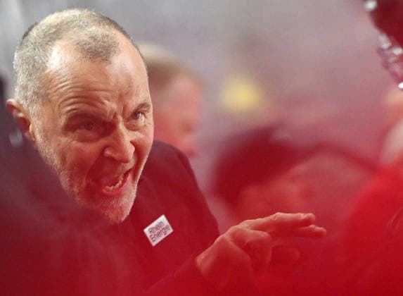 August 9, 2026, xophax, KEC, Ice Hockey, Haie, DEL, LanxessArena, Kölner Haie vs. Eisbären Berlin, Coach Thomas Berglund, KEC, Kölner Haie, Cologne