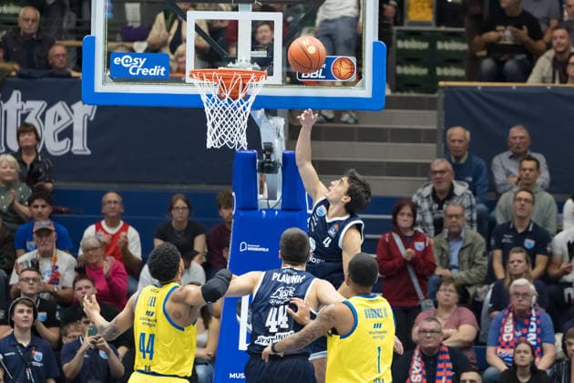 Ira Lee Jena, 44, Jure Planinic MBC, 44, Vuk Radojicic MBC, 4, Pierre Brooks II Jena, 1, Syntainics MBC vs. Science City Jena, BBL, Men’s Basketball, 1st Bundesliga, Matchday 2, 2026–27 Season, September 25, 2026, Weißenfels Stadthalle, Saxony-Anhalt, Germany