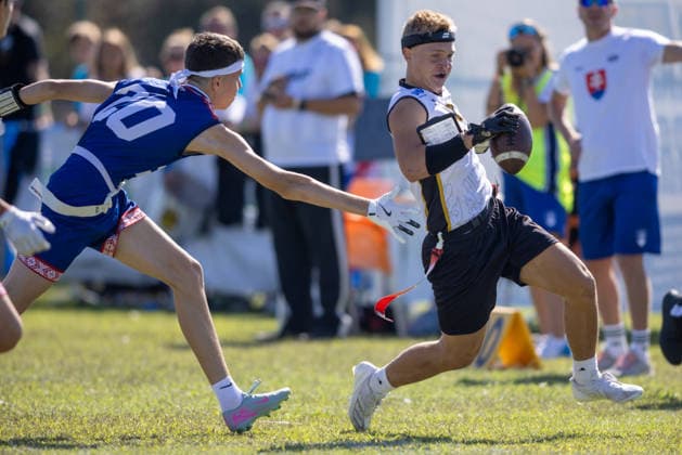 german player runs with the ball, U15 Mixed Germany vs Slovakia IFAF European Youth Championships 2026, 24.09.2026 Lido Delle Nazioni Lido Delle Nazioni Italia Copyright: xPFA BjörnxKeckerx