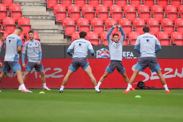 Croatia press and training: UEFA Nations League MD-1 Players of Croatia during the training session of Croatia national team, Nationalteam at Fortuna Arena on September 25, 2026 in Prague, Czech Republic.  MatijaxHabljak PIXSELL