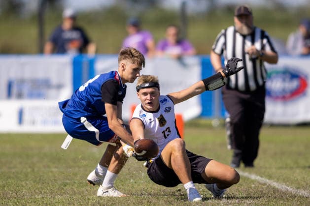 13 german player runs with the ball an Dip, U15 Mixed Germany vs Slovakia IFAF European Youth Championships 2026, 24.09.2026 Lido Delle Nazioni Lido Delle Nazioni Italia Copyright: xPFA BjörnxKeckerx
