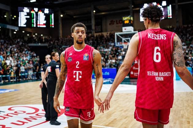 Alijah Comithier, Telekom Baskets Bonn, and 6; grief, disappointment, emotions; Vet Concept Gladiators Trier vs. Telekom Baskets Bonn, basketball, easyCredit BBL, Matchday 2, 2026–2027 season, September 25, 2026, Vet Concept Gladiators Trier vs. Telekom Baskets Bonn, basketball, easyCredit BBL, Matchday 2, 2026–2027 season, September 25, 2026 Copyright: xEibnerxPressefotox EP_ANS