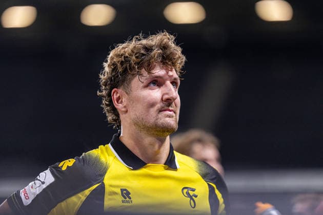 Enzo Wirtz of SC Fortuna Cologne, 09, celebrates after the 1–3 victory. GER, TSV Havelse vs. SC Fortuna Cologne, Soccer, 3rd Division, Matchday 7, 2026–2027 season, September 25, 2026 DFL regulations prohibit the use of photographers to create image sequences and or quasi-video content GER, TSV Havelse vs. SC Fortuna Cologne, soccer, 3. Liga, Matchday 7, 2026–2027 season, September 25, 2026, Hanover Copyright: xEibner-Pressefoto JanxRollingerx EP_JSK