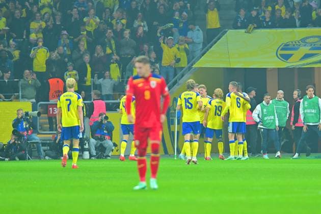 Strawberry Arena SOLNA, SWEDEN - SEPTEMBER 25: Sweden celebrates goal during the UEFA Nations League match between Sweden and Romania at Strawberry Arena on September 25, 2026 in Solna, Sweden. (Peter Sonander SPP) Copyright: xx spp-en-PeSo-20260925_SPP_PeterSonander_9517