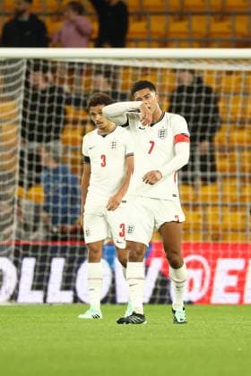 Jobe Bellingham of England U21, U 21 shows a look of dejection after conceeding the 2nd goal England U21 v Kazakhstan U21, UEFA European U21 Championship Qualifying, Football, Molineux Stadium, Wolverhampton, UK - 25 Sep 2026Wolverhampton Molineux Stadium United Kingdom  Copyright: xRyanxBrowne Shutterstockx 17169476at