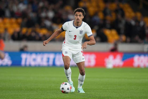 RECORD DATE NOT STATED 25th September 2026; Molineux Stadium, Wolverhampton, West Midlands, England; UEFA U21, U 21 Championship Qualification Football, England U21 versus Kazakhstan U21; Max Alleyne of England U21s runs with the ball StevenxFlynn