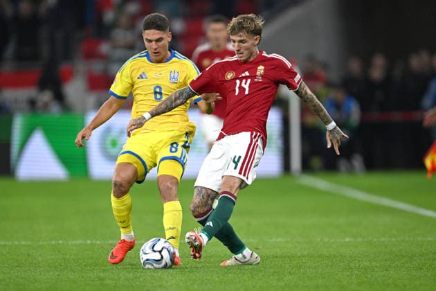 IPA88969247 - Georgiy Sudakov (Ukraine) vs. Bendeguz Bolla (Hungary) during the Nations League group stage, Matchday 1, between Hungary and Ukraine on September 26, 2026, at the Puskás Arena in Budapest, Hungary  Copyright: xVincenzoxOrlando IPAxSportx xx IPA88969247
