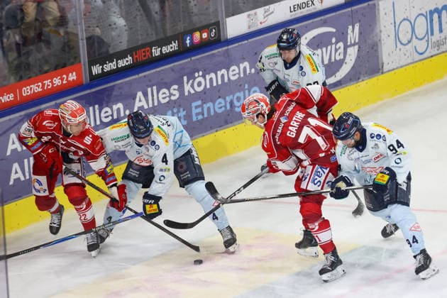 Sahnpark Crimmitschau September 25, 2026 2026–27 Season Ice Hockey 2nd Bundesliga Regular Season Game 3 Saxony Ice Arena Eispiraten Eispiraten Dresdner Eislöwen Tim Lutz EPC Red 22 Ryan MacKinnon Dresden 4 Noah Garthe EPC Red 71 Jan Nijenhuis Dresden 92 Crimmitschau Saxony Germany