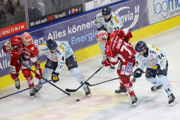 Sahnpark Crimmitschau September 25, 2026 2026–27 Season Ice Hockey 2nd Bundesliga Regular Season Game 3 Saxony Ice Arena Eispiraten Eispiraten Dresdner Eislöwen Tim Lutz EPC Red 22 Ryan MacKinnon Dresden 4 Noah Garthe EPC Red 71 Jan Nijenhuis Dresden 92 Crimmitschau Saxony Germany