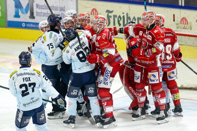 Sahnpark Crimmitschau, September 25, 2026; 2026–27 Season; Ice Hockey; 2nd Bundesliga; Regular Season; Game 3; Sachsen Ice Rink; Eispiraten; Dresdner Eislöwen; A minor scuffle in the opening minutes of the game; Crimmitschau, Saxony, Germany