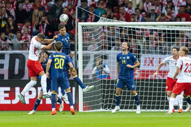 WARSAW, POLAND - SEPTEMBER 25: Nihad Mujakic during the UEFA Nations League B Group 4 Round 1 MD1 match between Poland nad Bosnia and Herzegovina at PGE Narodowy on September 25, 2026 in Warsaw, Poland --- Pilka nozna. Liga Narodow B Grupa 4 mecz : Polska - Bosnia i Hercegowina (Photo by Igor Jakubowski Arena Akcji) NEWSPIX.PL --- newspix.pl 