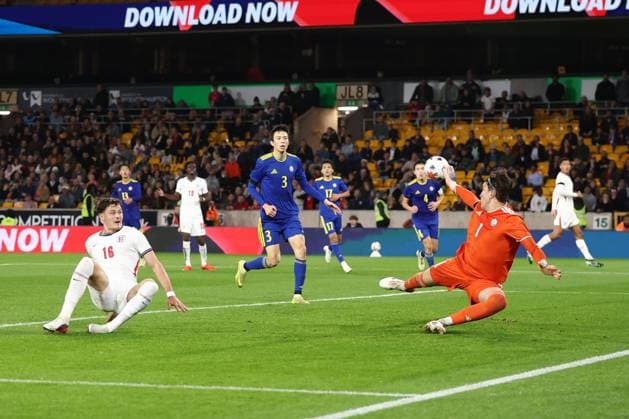 William Lankshear of England U21, U 21 scores a goal 4-2. England U21 v Kazakhstan U21, UEFA European U21 Championship Qualifying, Football, Molineux Stadium, Wolverhampton, UK - 25 Sep 2026Wolverhampton Molineux Stadium United Kingdom  Copyright: xRyanxBrowne Shutterstockx 17169476ci