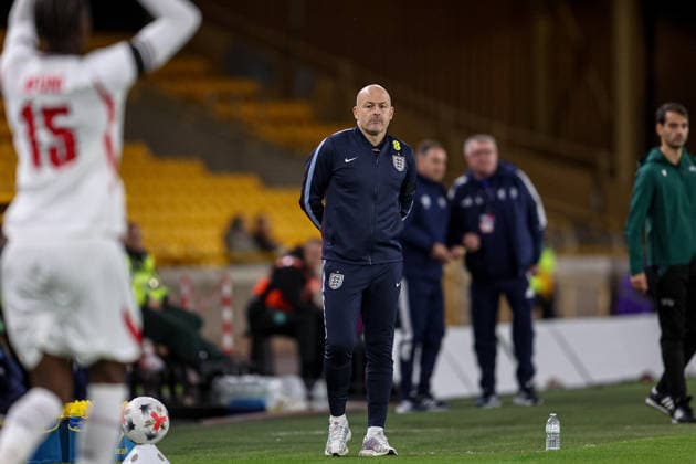 U21, U 21 England v U21 Kazakhstan, U21 UEFA EUROPEAN CHAMPIONSHIPS, Qualifier England U21 Manager Lee Carsley during the U21 UEFA EUROPEAN CHAMPIONSHIPS qualification match between U21 England and U21 Kazakhstan at Molineux, Wolverhampton, UK on 25 September 2026. Wolverhampton Molineux West Midlands UK Editorial use only , Copyright: xManjitxNarotrax PSI-24944-0018