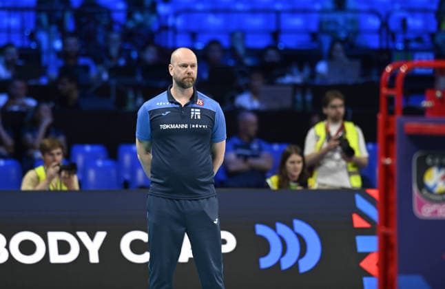 foto IPP Di Mauro Andrea Assago(milano) 25 09 2026 CEV euro volley europei di pallavolo maschile semifinale Francia vs Finlandia nella foto : olli kunnari allenatore finlandia italy ITALY  Copyright: xR4924_italyphotopressx