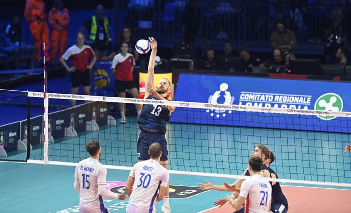 foto IPP Di Mauro Andrea Assago(milano) 25 09 2026 CEV euro volley europei di pallavolo maschile semifinale Francia vs Finlandia nella foto : jokela joonas italy ITALY  Copyright: xR4924_italyphotopressx