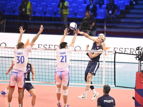 foto IPP Di Mauro Andrea Assago(milano) 25 09 2026 CEV euro volley europei di pallavolo maschile semifinale Francia vs Finlandia nella foto : marttila luka italy ITALY  Copyright: xR4924_italyphotopressx