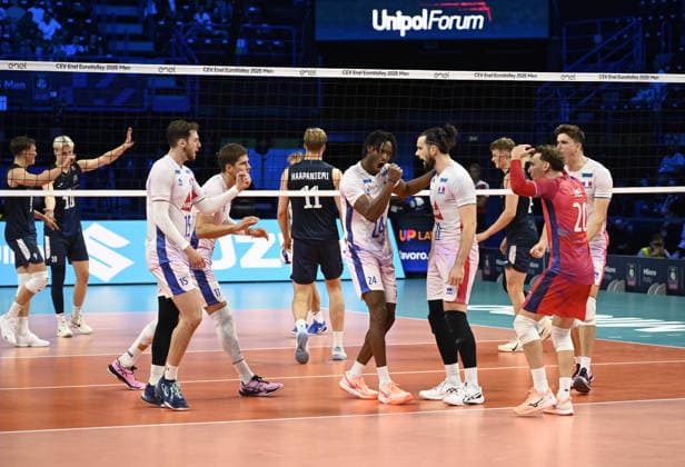 foto IPP Di Mauro Andrea Assago(milano) 25 09 2026 CEV euro volley europei di pallavolo maschile semifinale Francia vs Finlandia nella foto : esultanza gueye mousse italy ITALY  Copyright: xR4924_italyphotopressx