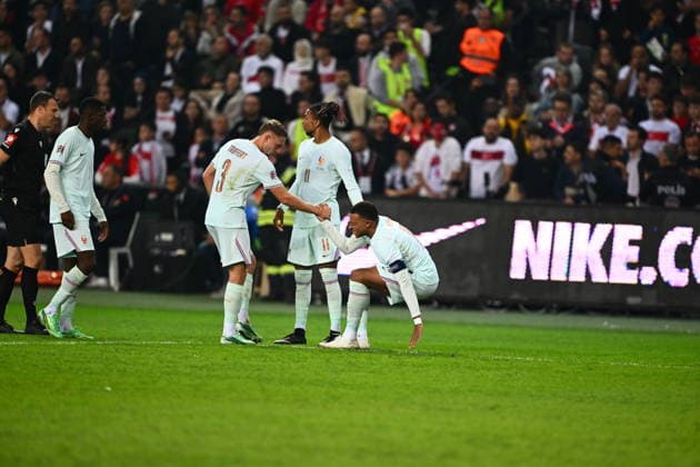 Turkiye v France - UEFA Nations League KOCAELI, TURKIYE - SEPTEMBER 25: Kylian Mbappe (10) of France injures during the UEFA Nations League A Group 1 match between Turkiye and France at Kocaeli Stadium in Kocaeli, Turkiye, on September 25, 2026. Oguz Yeter Anadolu Kocaeli Turkey. Editorial use only. Please get in touch for any other usage.  Copyright: x2026xAnadoluxOguzxYeterx
