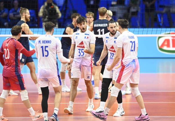 foto IPP Di Mauro Andrea Assago(milano) 25 09 2026 CEV euro volley europei di pallavolo maschile semifinale Francia vs Finlandia nella foto : Magnin Simon esulta italy ITALY  Copyright: xR4924_italyphotopressx